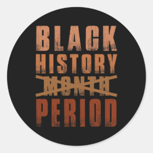 Pegatina Redonda Mes de la Historia Negra Periodo Melanin Afroaméri
