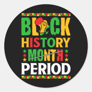 Pegatina Redonda Mes de la Historia Negra Período Mujeres Afroameri