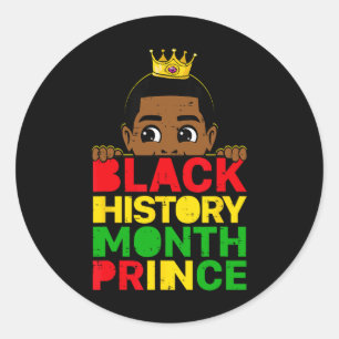 Pegatina Redonda Mes de la Historia Negra Príncipe Africano Melanin