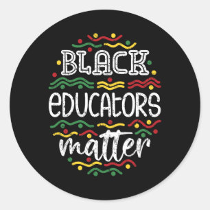 Pegatina Redonda Mes de la Historia Negra Profesor de África - Educ