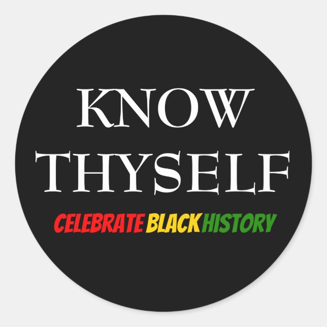 Pegatina Redonda Mes de la Historia Negra que se conocen a sí mismo (Anverso)