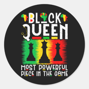 Pegatina Redonda Mes de la historia negra Reina negra Mujeres Junet
