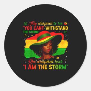 Pegatina Redonda Mes de la Historia Negra Soy La Tormenta Afro Afri