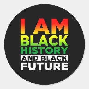 Pegatina Redonda Mes de la Historia Negra - Soy Negro - El Negro Es