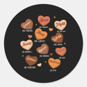 Pegatina Redonda Mes de la Historia Negra Sueño Como Martin El Plom