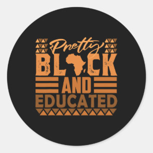 Pegatina Redonda Mes De La Historia Negra Y Educada De Los bonitos