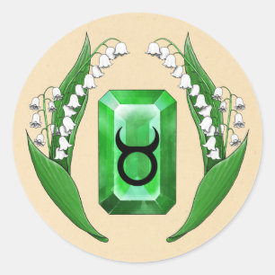 Pegatina Redonda Mes de nacimiento Mayo Taurus