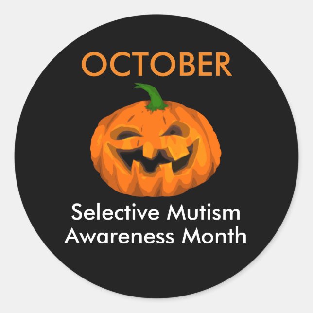 Pegatina Redonda Mes de sensibilización (Anverso)