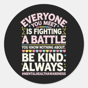 Pegatina Redonda Mes de Sensibilización sobre Enfermedades de Salud