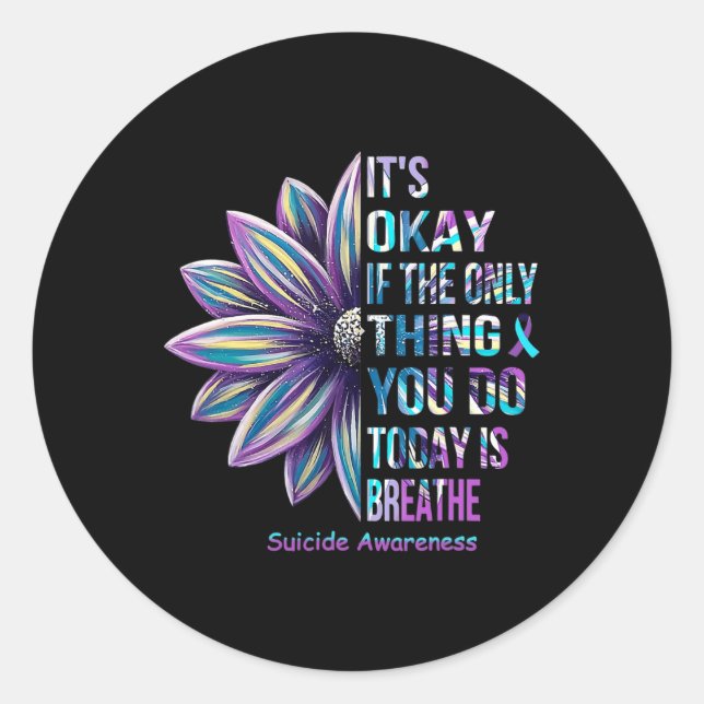 Pegatina Redonda Mes de sensibilización sobre la prevención del sui (Anverso)