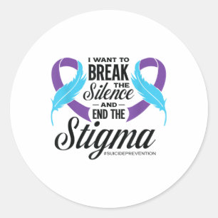 Pegatina Redonda Mes de sensibilización sobre la prevención del sui