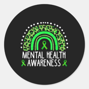 Pegatina Redonda Mes de sensibilización sobre la salud mental: Rain