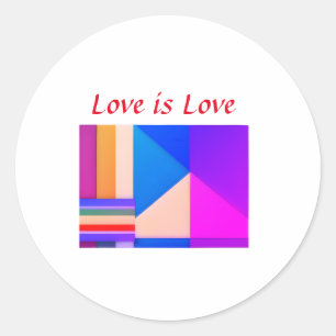 Pegatina Redonda Mes del orgullo gay colorido LGBTQ amor añadir nom