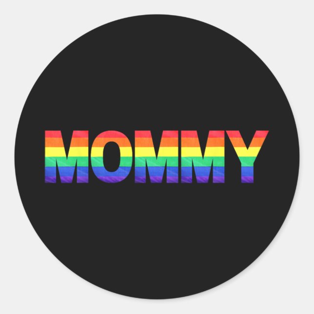 Pegatina Redonda Mes del Orgullo Gay Día de la Madre Lgbtq Bandera  (Anverso)