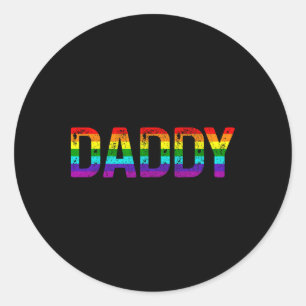 Pegatina Redonda Mes del Orgullo Gay Papá Día del Padre LGBTQ Arcoí