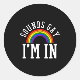 Pegatina Redonda Mes del Orgullo Gay Suele Ser Arcoíris Gay Diverti