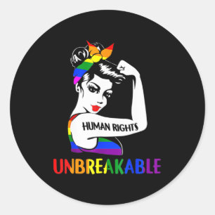 Pegatina Redonda Mes del orgullo LGBT 2022 inquebrantable por los d