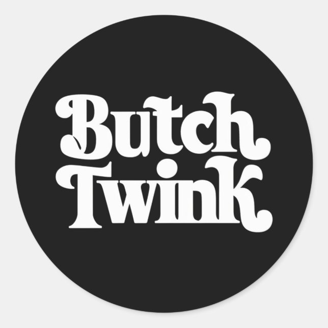 Pegatina Redonda Mes del orgullo LGBTQ Butch Twink (Anverso)