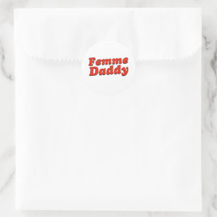 Pegatina Redonda Mes del Orgullo LGBTQ Femme Daddy Queer