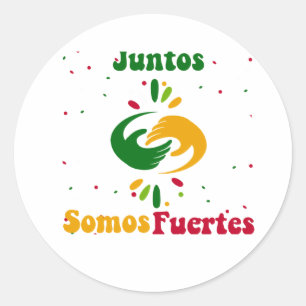 Pegatina Redonda Mes del patrimonio hispano feliz personalizado
