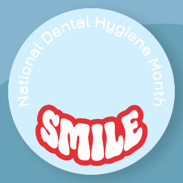 Pegatina Redonda Mes nacional de higiene dental