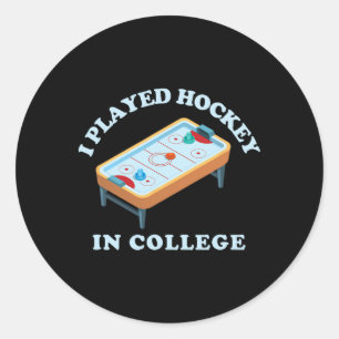 Pegatina Redonda Mesa de Hockey de Mesa Divertida Jugue Hockey Univ