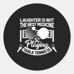 Pegatina Redonda Mesa Divertida Tenis Es El Mejor Juego De Medicina