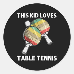 Pegatina Redonda Mesa Divertida Tenis Para Niños Chicas Ping Pong B