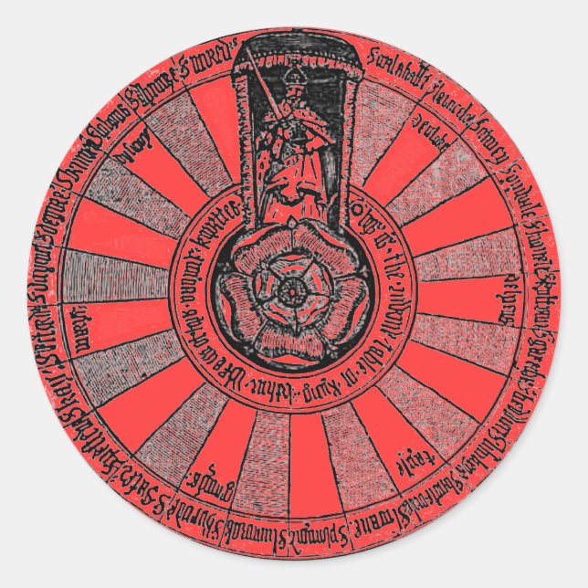 Pegatina Redonda Mesa Redonda de Arthur (Anverso)