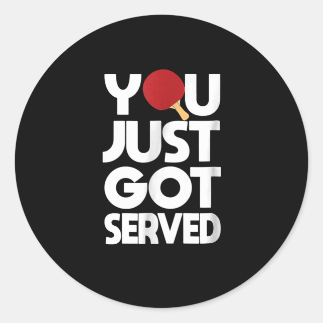 Pegatina Redonda Mesa Tenis Hombres Mariposa Ping Pong (Anverso)