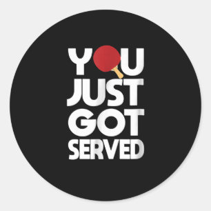 Pegatina Redonda Mesa Tenis Hombres Mariposa Ping Pong