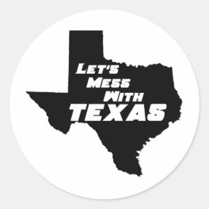 Pegatina Redonda Mess with Texas Black