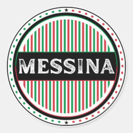 Pegatina Redonda Messina City Pride Emblem – Italian Identity
