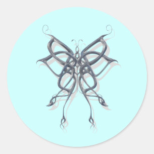 Pegatina Redonda Metal céltico de la mariposa