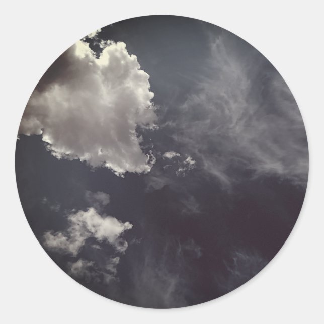 Pegatina Redonda Metal cloud (Anverso)