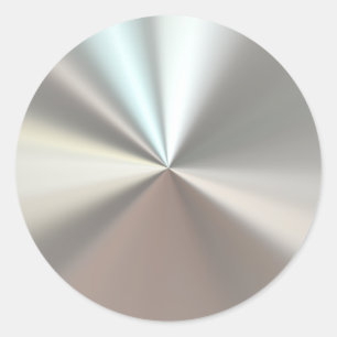 Pegatina Redonda Metal plateado artístico