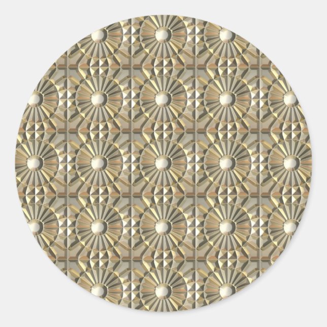 Pegatina Redonda Metales Grabado en relieve solares (Anverso)