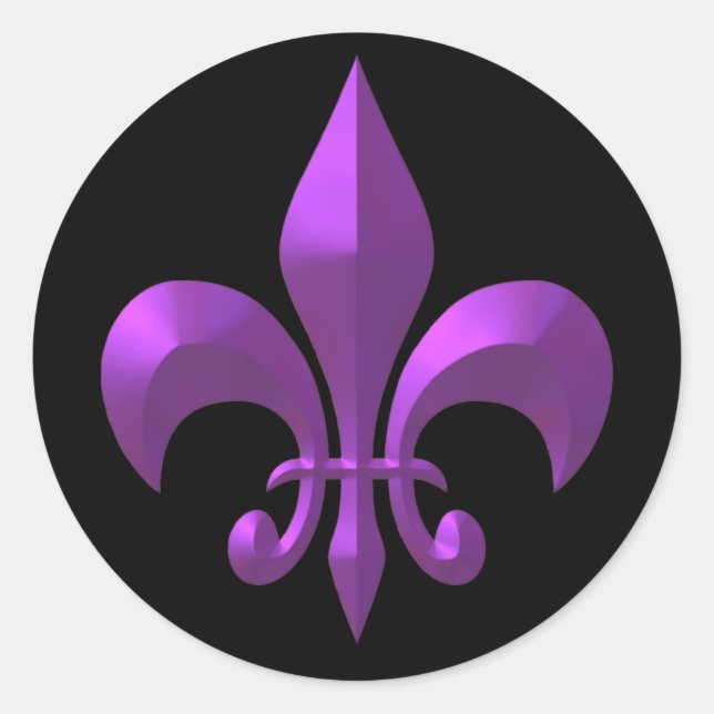 Pegatina Redonda Metálico púrpura (Anverso)