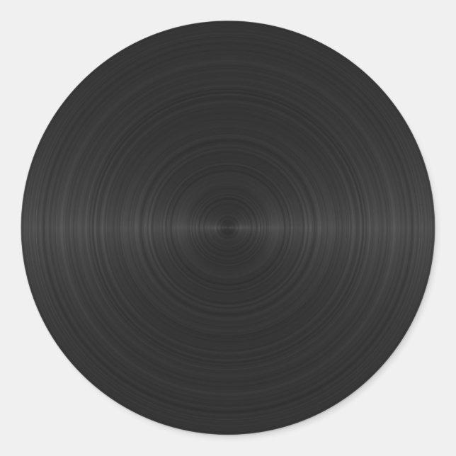 Pegatina Redonda Metalizado negro cepillado (Anverso)