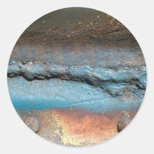 Pegatina Redonda Metalizado oxidado