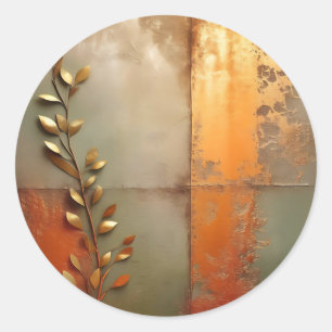 Pegatina Redonda Metalizado texturizado en cobre