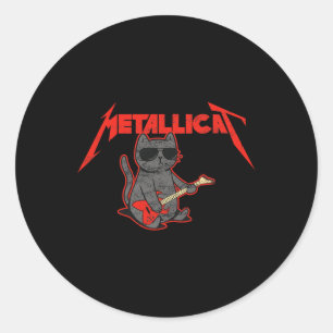 Pegatina Redonda Metallicat - Gracioso Cat 3