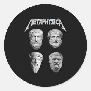 Pegatina Redonda Metaphysica Socrates Platto Aristóteles M