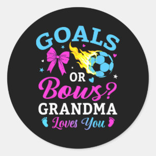 Pegatina Redonda Metas o lazos abuela te ama fútbol revelación de g