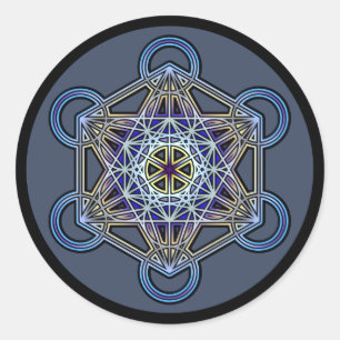 Pegatina Redonda metatron-cube-mandala-3