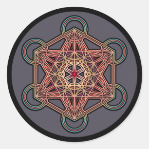 Pegatina Redonda metatron-cube-mandala-4