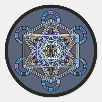 Pegatina Redonda metatrón-cubo-mandala-3