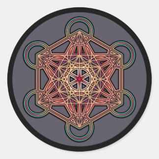 Pegatina Redonda metatrón-cubo-mandala-4