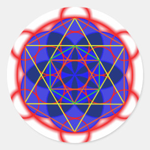 Pegatina Redonda Metatron RedBlue