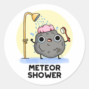 Pegatina Redonda Meteor Shower Funny Science Pun